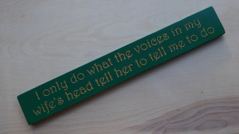 I only do what the voices in my wifes head tell me to do