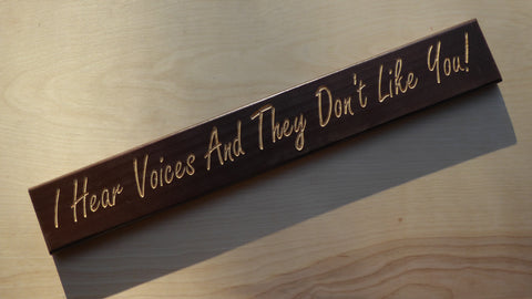 I hear voices, and they don't like you