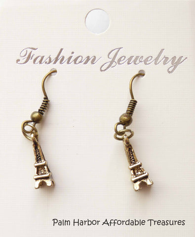 Bronze Eiffel Tower Earrings (E625)