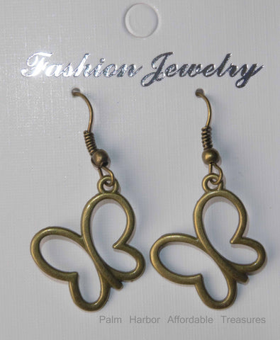 Bronze Hollow Butterfly Earrings (E661)
