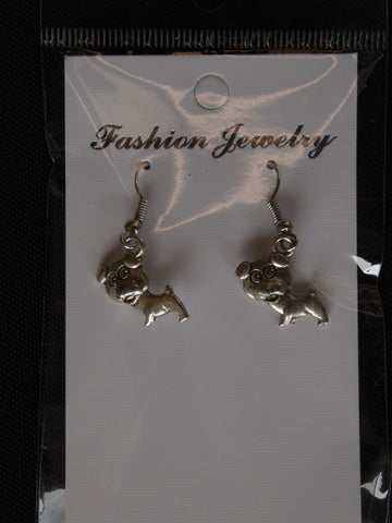 Silver Surprized Dog Earrings (E694)
