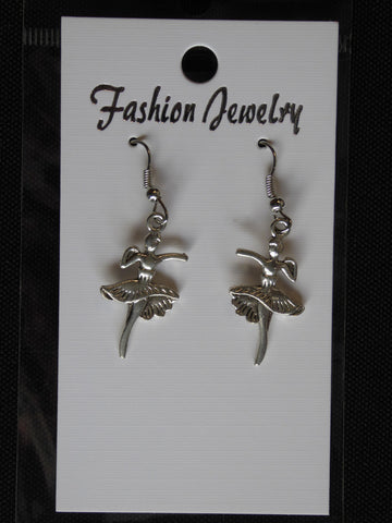 Silver Ballerina Earrings (E706)