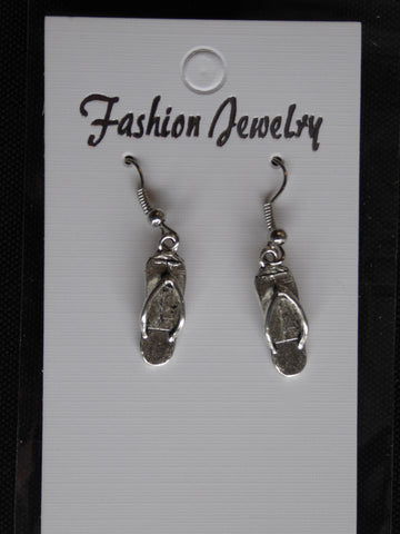 Silver Flip Flop Earrings (E709)
