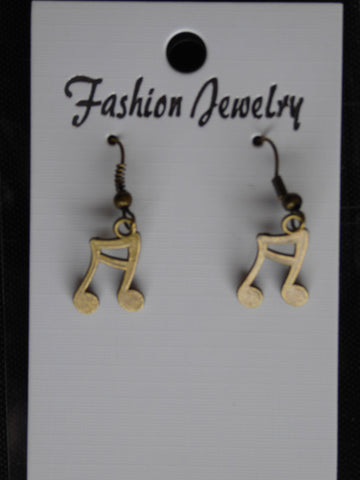 Bronze Musical Note Earrings (E714)