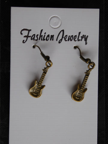 Bronze Guitar Earrings (E715)