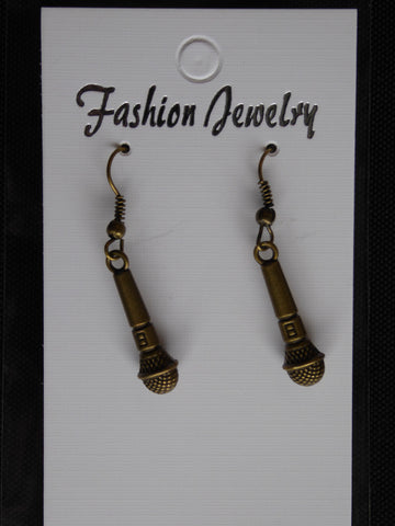 Bronze Microphone Earrings (E716)