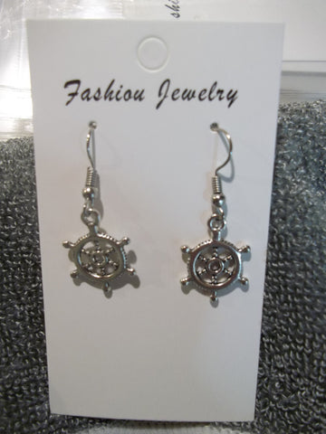 Silver Ships Wheel Earrings (E895)