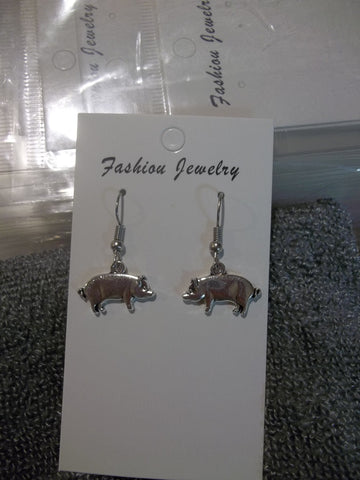 Silver Pig Earrings (E897)