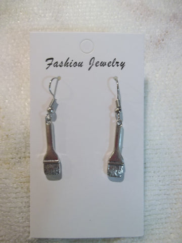 Silver Paint Brush Earrings (E899)