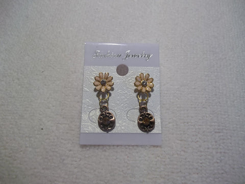 Flower Copper Bling Stud Earrings (E915)