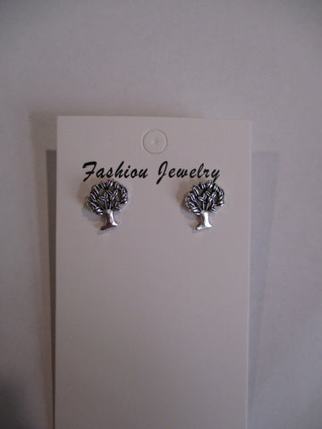 Silver Tree Post Earrings (E989)
