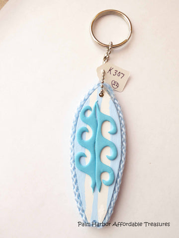 Surf Board Wooden Key Chain (K307)
