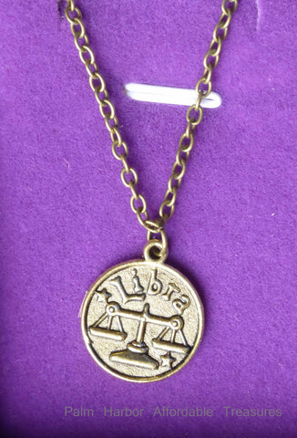 Libra Zodiac Necklace (N244S or N244B)
