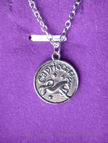 Capricorn Zodiac Necklace (N245S or N245B)