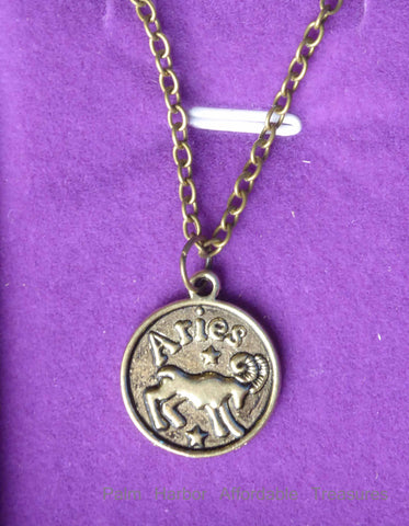 Aries Zodiac Necklace (N249S or N249B)