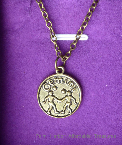 Gemini Zodiac Necklace (N250S or N250B)