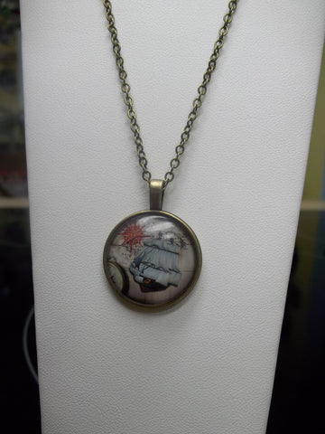 Bronze Ship Bubble Necklace (N433)