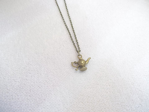 Bronze Tea Pot Necklace (N495)