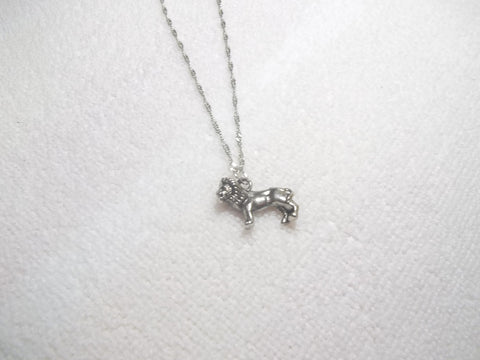 Silver Twisted Chain w/ Silver Lion Necklace (N504)