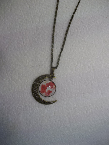 Bronze Moon Bubble Flower Necklace (N731)