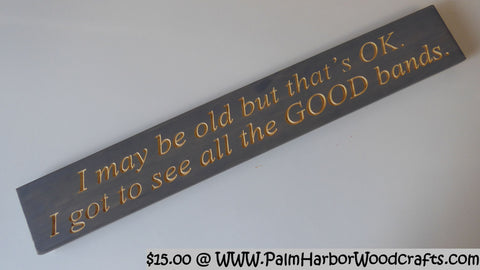 I may be old but that’s OK. I got to see all the GOOD bands.